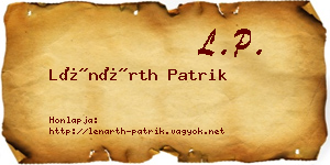 Lénárth Patrik névjegykártya
