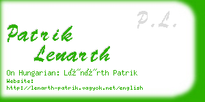 patrik lenarth business card